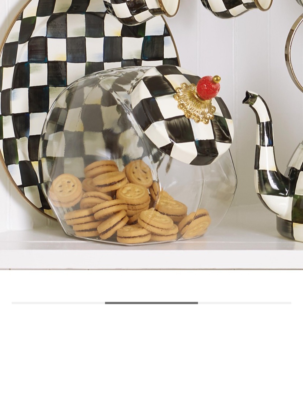 MacKenzie-Childs Courtly Check Cookie Jar NWT - Picture 3 of 5